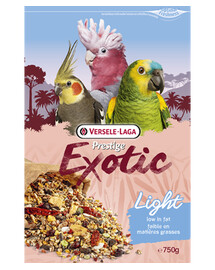 Versele-LAGA Exotic Light 750 g zmes pre stredné a veľké papagáje s pufovanými obilkami