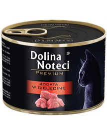 DOLINA NOTECI Premium Krmivo bohaté na teľacinu pre dospelé mačky 185 g