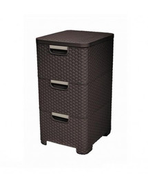 CURVER Zásuvka 3x 14l RATTAN Style - hnedá