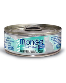 MONGE Natural Cat Morské plody a kuracie 80g