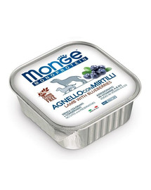MONGE Fruit Dog Monoprotein Jahňacie a čučoriedka 150g