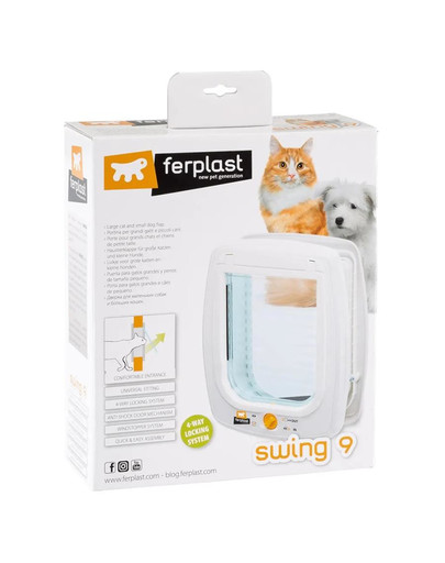 FERPLAST Swing 9 Set krídlových dverí mačka / pes, biela farba