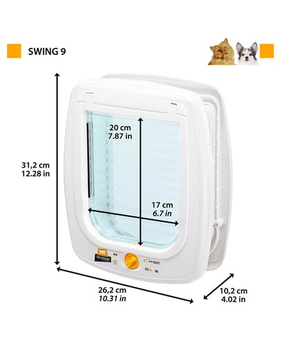 FERPLAST Swing 9 Set krídlových dverí mačka / pes, biela farba