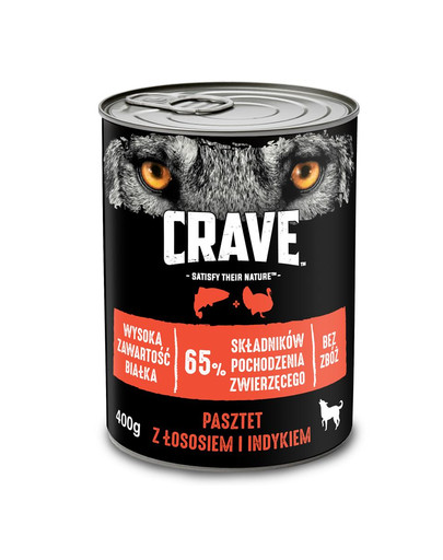 CRAVE bezzrnná paštéta z lososa a morčacieho mäsa 24 x 400 g