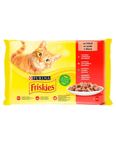 FRISKIES Mulipack mix mäsa -  Krmivo pre mačky v omáčke 4x85g