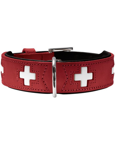 HUNTER Švajčiarsky kožený obojok XS-S (37) 30-34,5 / 2,6 cm červená farba