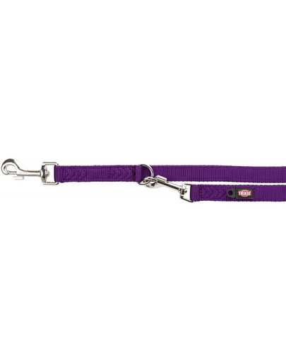 TRIXIE Premium Vodítko, dvojité, XS–S: 2.00 m/15 mm, fialové