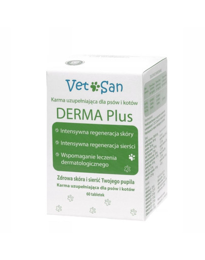 VETOSAN DERMA Plus zlepšenie stavu srsti psov a mačiek 60 tabletiek
