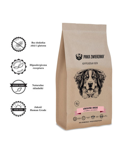 PAKA ZWIERZAKA Granule pre psov hovädzie mäso a batáty 2 kg