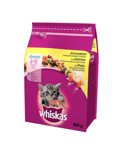 WHISKAS Junior z kurczakiem 800g x 5