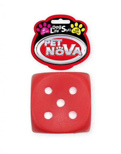 PET NOVA DOG LIFE STYLE Hádzacia kocka pre psa 6 cm, červená