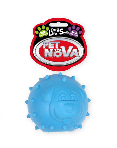 PET NOVA DOG LIFE STYLE Loptička s pamlskami, 6,5 cm, modrá, mätová vôňa