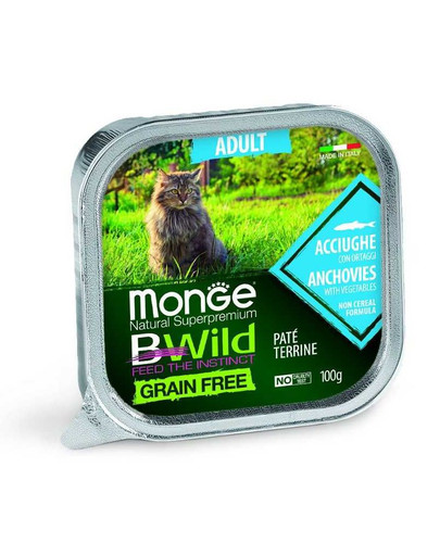 MONGE Bwild Cat Adult s ančovičkami 100g