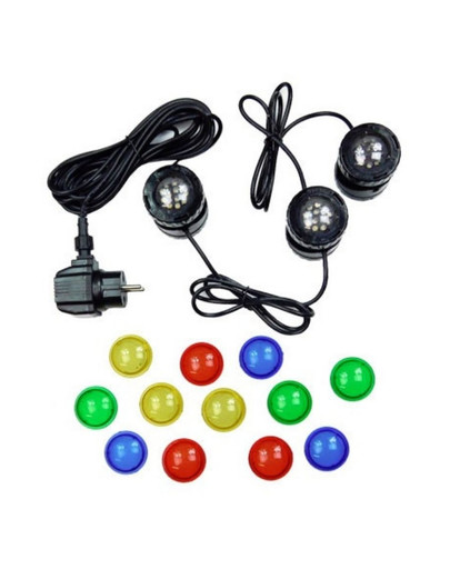 AQUA NOVA Vodotesné LED svietidlo 3x1,6W 12V, farebné sklá