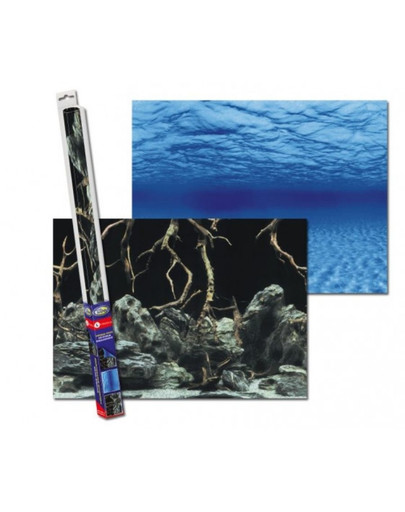 AQUA NOVA Obojstranné pozadie akvária L 100x50 cm, korene / voda