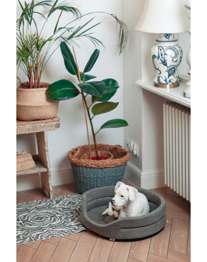 FERA Pelech pre psa - šedý oválny 66x55x17cm