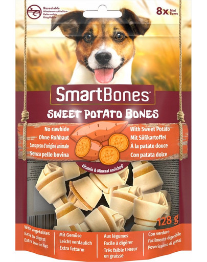 SmartBones Sweet Potato mini – Žuvacie tyčinky pre malých psov zo sladkých zemiakov 8 ks
