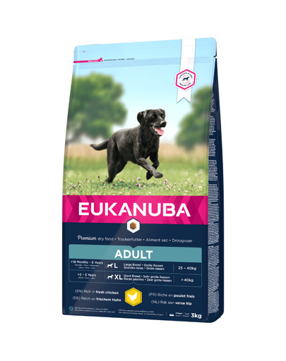 EUKANUBA Active Adult Large Breed bohaté na čerstvé kurča 3 kg