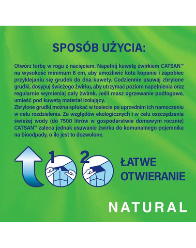 CATSAN Natural hrudkujúca podstielka pre mačky 8l