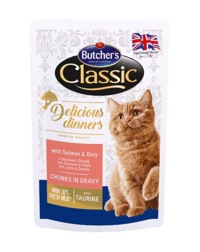 Butcher's Cat Class. Delic. Dinn. s lososom 100 g