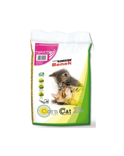 BENEK Super Benek Corn Cat kukuričná podstielka Tropické ovocie 25 l