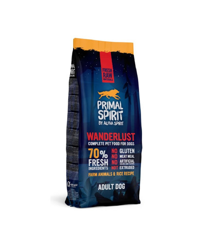 PRIMAL SPIRIT Wanderlust s kuracím a ryžou 12 kg
