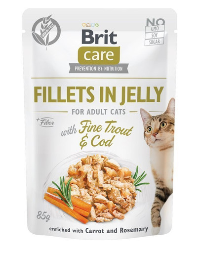 BRIT Care Filety z jemného pstruha a tresky v želé 24 x 85 g