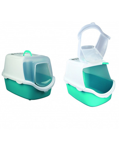 TRIXIE Toaleta pre mačky "vico". 40 x 40 x 56 Cm. akvamarínová / biela