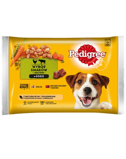 PEDIGREE kuracie, zelenina, hovädzie 4x0.1kg x13