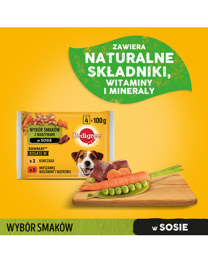 PEDIGREE kuracie, zelenina, hovädzie 4x0.1kg x13