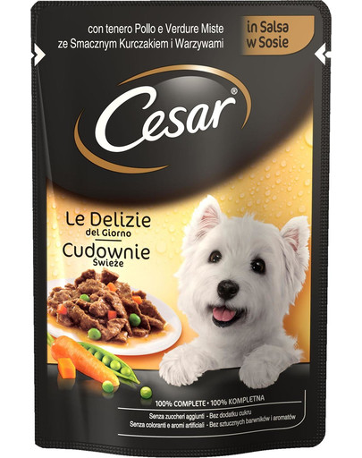 CESAR Adult Kurča so zeleninou v šťave 24 x100g