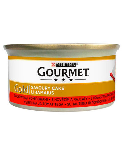 GOURMET Gold Savoury Cake Krmivo s hovädzím mäsom a paradajkami 85 g
