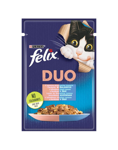 FELIX Fantastic Duo losos a sardinky v želé 26 x 85 g