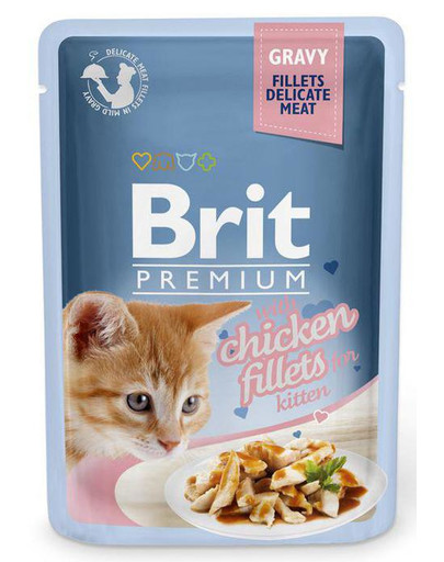 BRIT Premium Kitten Fillets in Gravy s kuracím 24 x 85g