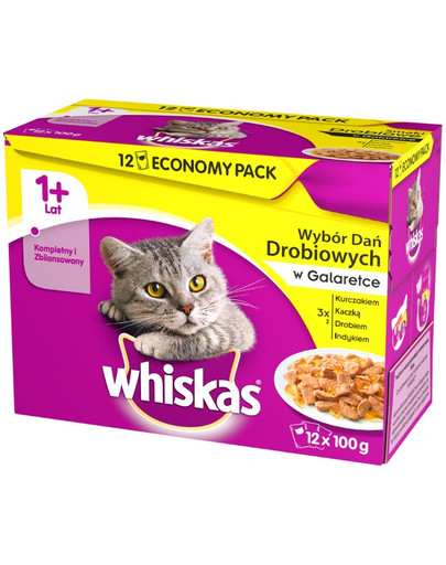 WHISKAS Sada kapsičiek kurací pokrm v aspiku 12 x 0.01 kg x4