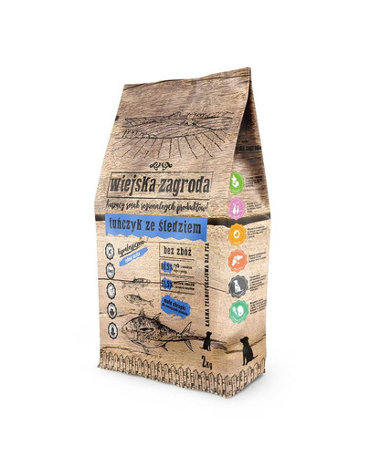 WIEJSKA ZAGRODA Krmivo pre malé plemená psov - tuniak a sleď 2 kg