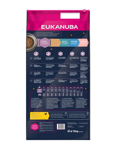 EUKANUBA Puppy Medium Breeds Chicken bohatá na čerstvé kurča 15 kg