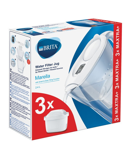 BRITA Filtračná kanvica Marella Maxtra+ 2,4 l biela+ 3 filtre