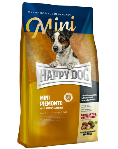 HAPPY DOG Mini Piemonte - kačica, gaštany 4 kg