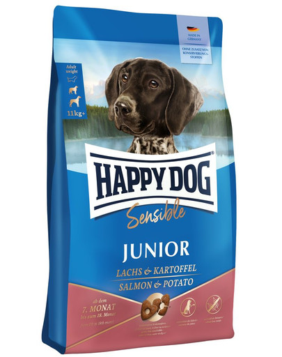 HAPPY DOG Sensible Junior Lachs 10 kg pre mladých psov, losos a zemiaky