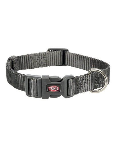 TRIXIE Obojok Premium, M–L: 35–55 cm/20 mm, šedý
