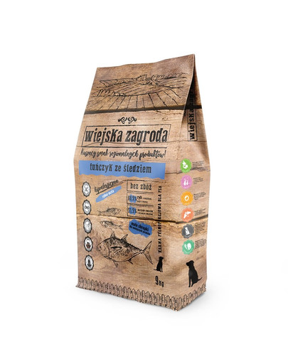 WIEJSKA ZAGRODA Krmivo pre malé plemená psov - tuniak a sleď 9 kg