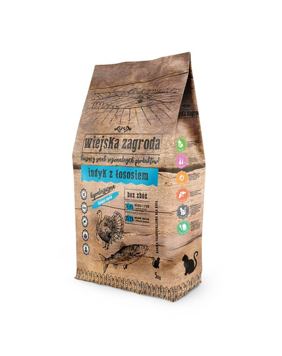 WIEJSKA ZAGRODA Morčacie a lososové krmivo pre mačky 5 kg
