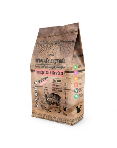 WIEJSKA ZAGRODA Jahňacie s krillom pre mačky 1,6 kg