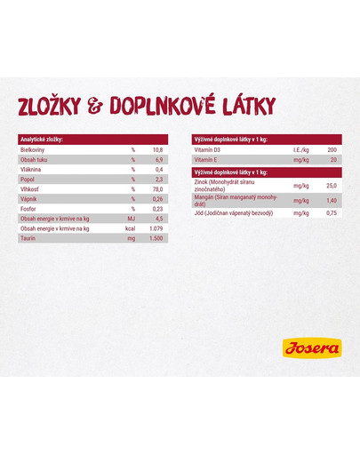 JOSERA Paté guláš z kuracieho a hovädzieho mäsa 16 x 85 g