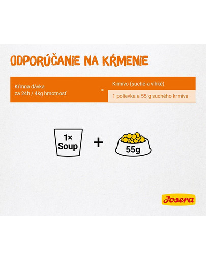 JOSERA Kuracia polievka s mrkvou a špenátom 16 x 70 g