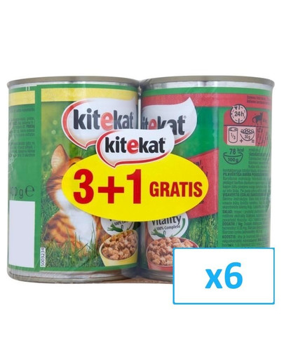 KITEKAT Kuracie / hovädzie 4 x 0.4 kg x6