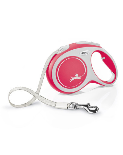 FLEXI New Comfort Vodítko L 5 m pásik červené