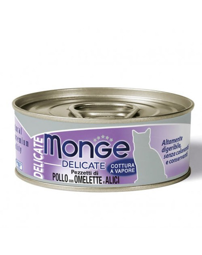 MONGE Delicate Cat Kura, omeleta a ančovičky 80g