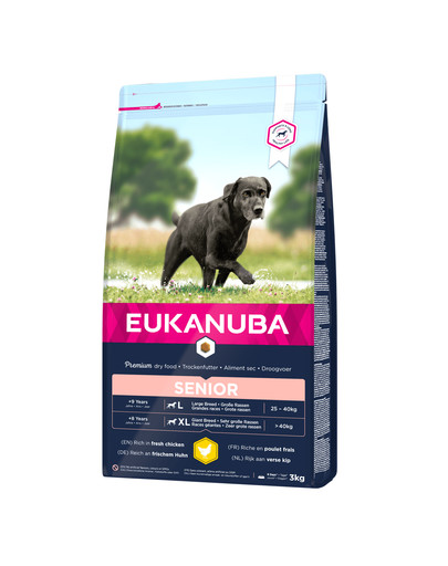 EUKANUBA Caring Senior Large Breed bohaté na čerstvé kuracie 3kg